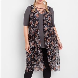 MAURICES| NWT| Printed Mesh Duster